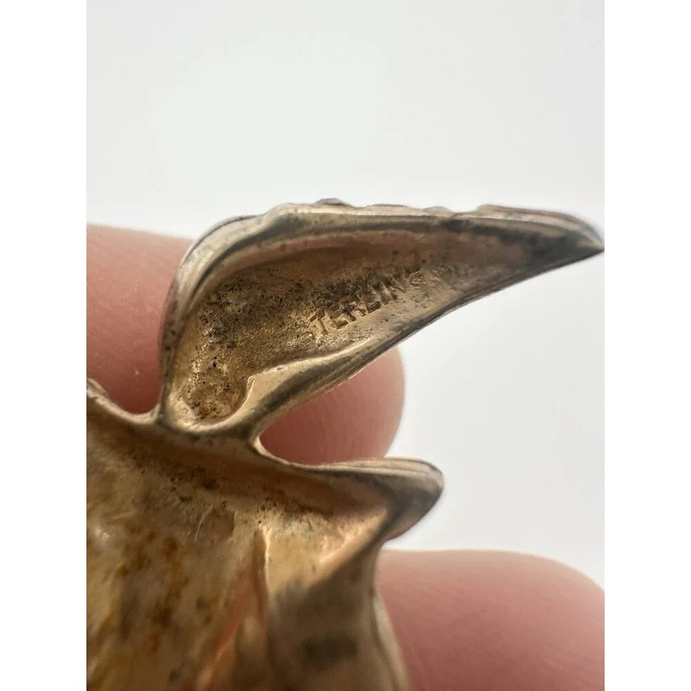 Vintage Sterling Silver Rose Gold Plated Dancing Harlequin Brooch Pin